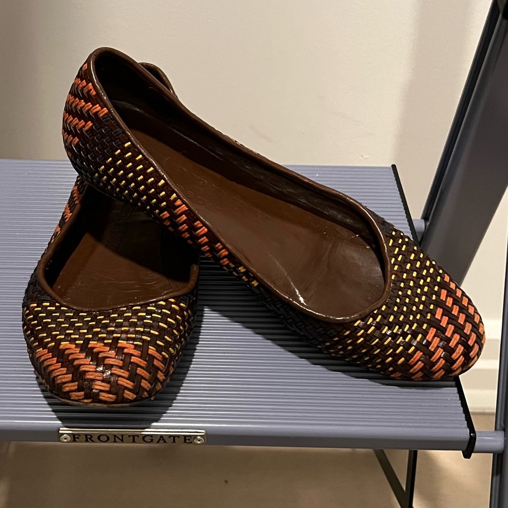 Burberry woven leather flats